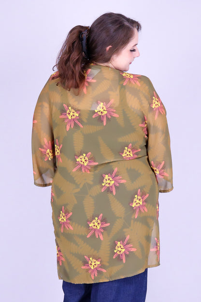 LILIKOI FERN CHIFFON CARDIGAN