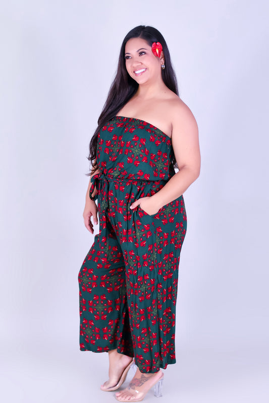 ANTHURIUM QUILT JUMPSUIT