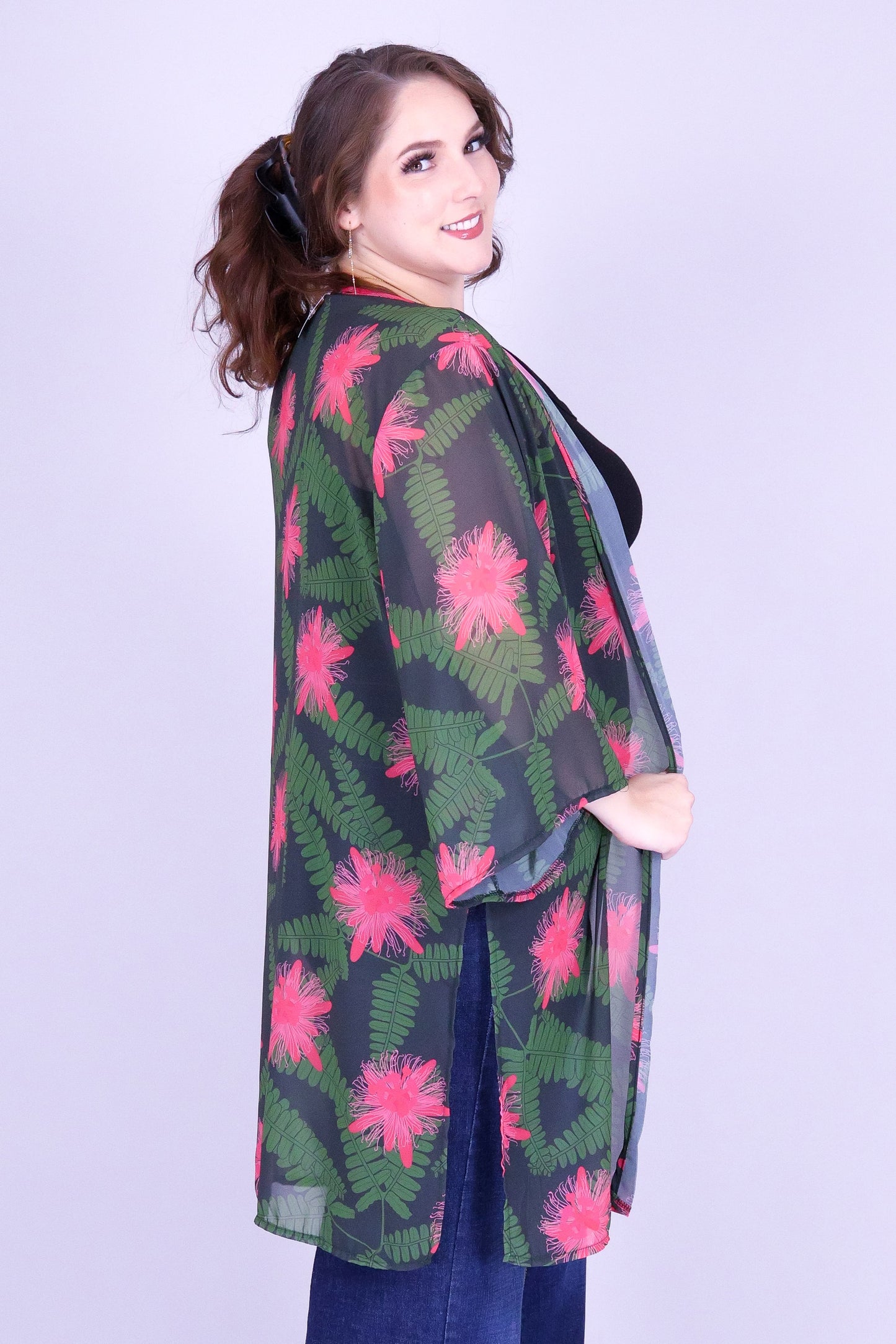 LILIKOI FERN CHIFFON CARDIGAN