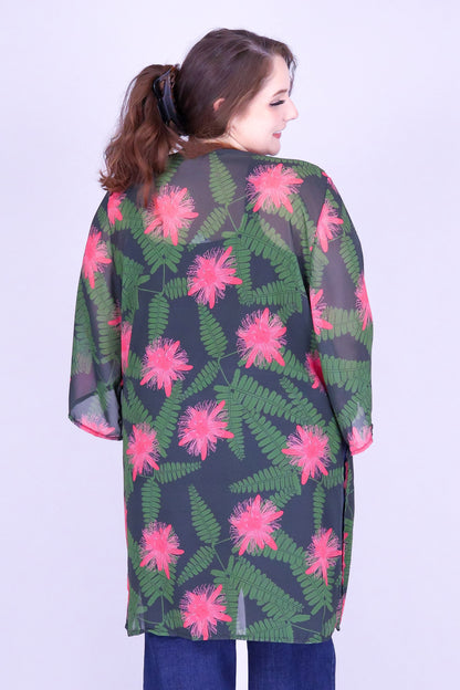 LILIKOI FERN CHIFFON CARDIGAN