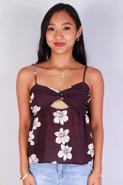 Jeans Warehouse Hawaii - TANK PRINT WOVEN DRESSY TOPS - ORCHID BABYDOLL TOP | By LUZ