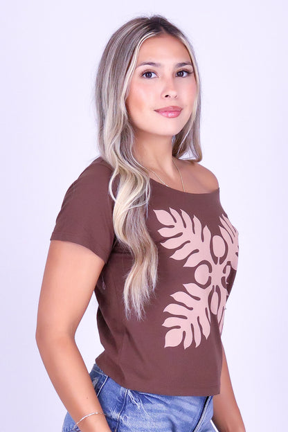ULU QUILT OFF SHOULDER TEE