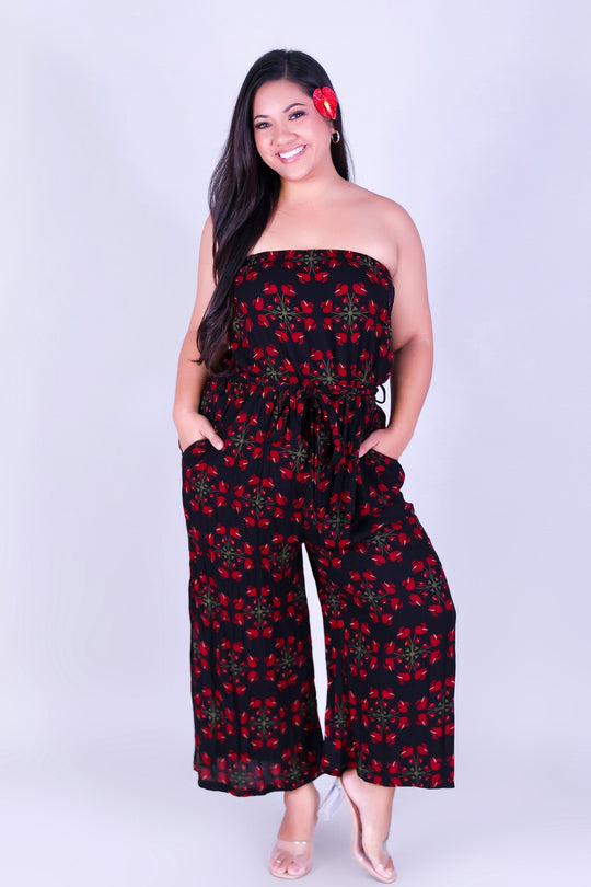 ANTHURIUM QUILT JUMPSUIT
