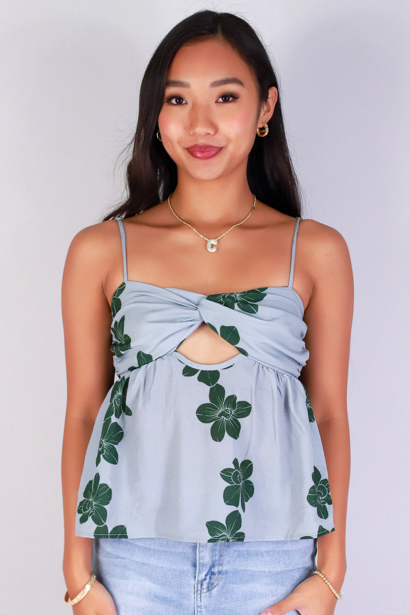 Jeans Warehouse Hawaii - TANK PRINT WOVEN DRESSY TOPS - ORCHID BABYDOLL TOP | By LUZ