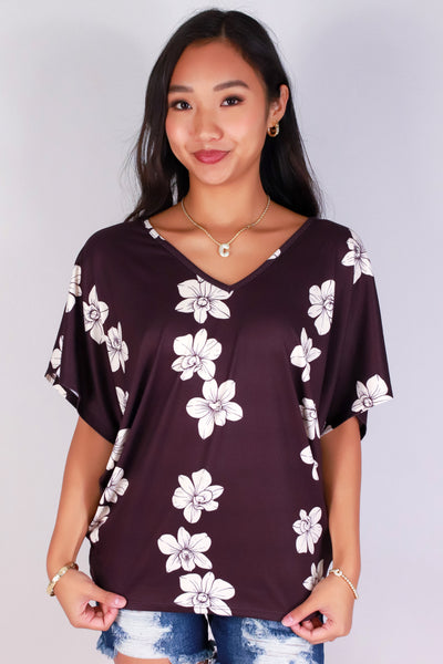 Jeans Warehouse Hawaii - SS PRINT - ORCHID DOLMAN TOP | By LUZ