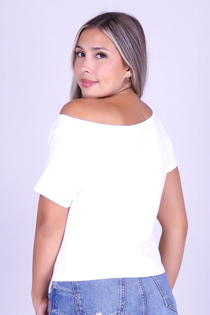 ULU QUILT OFF SHOULDER TEE
