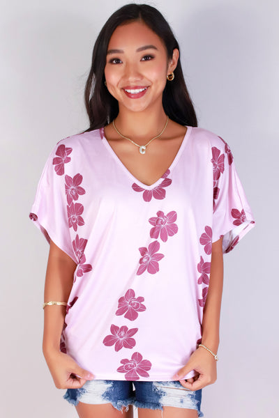 Jeans Warehouse Hawaii - SS PRINT - ORCHID DOLMAN TOP | By LUZ