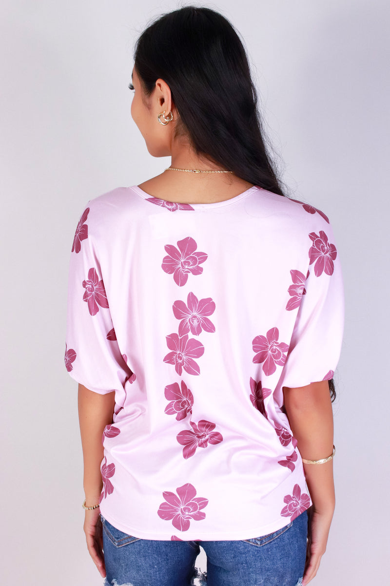 Jeans Warehouse Hawaii - SS PRINT - ORCHID DOLMAN TOP | By LUZ