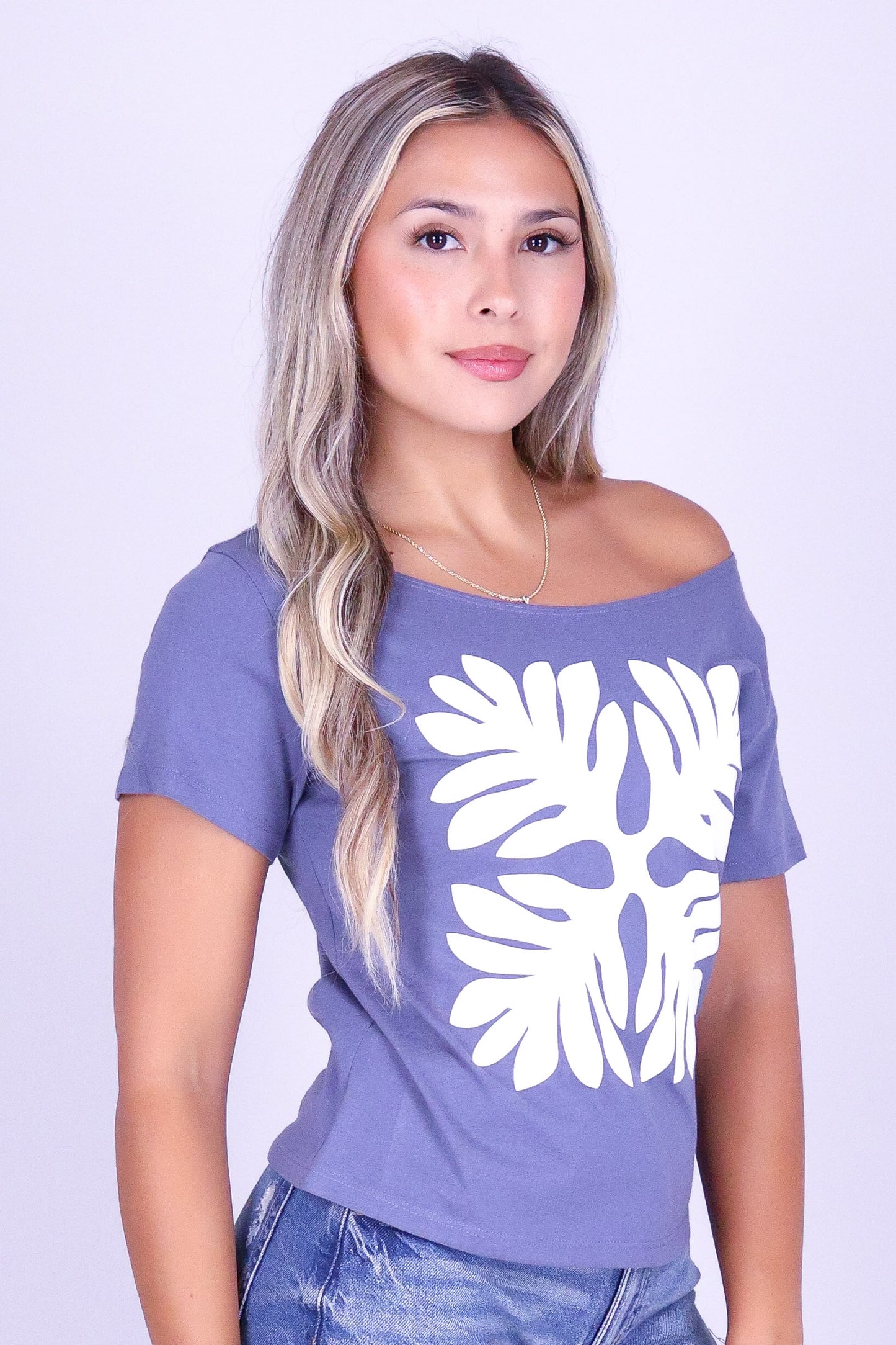 LAUAE QUILT OFF SHOULDER TEE