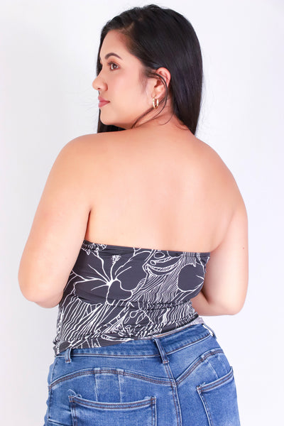 Jeans Warehouse Hawaii - PLUS PRINTED S/L - SECRET GARDEN TUBE TOP | By ZENOBIA