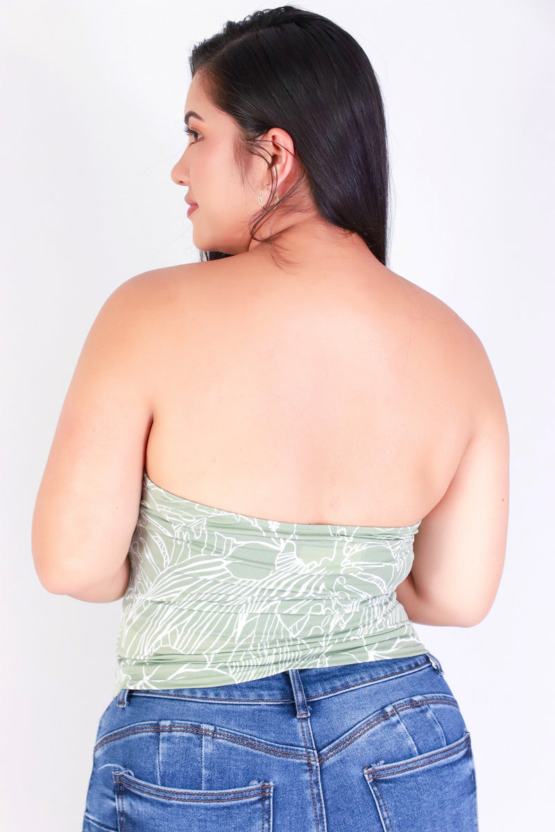 Jeans Warehouse Hawaii - PLUS PRINTED S/L - SECRET GARDEN TUBE TOP | By ZENOBIA