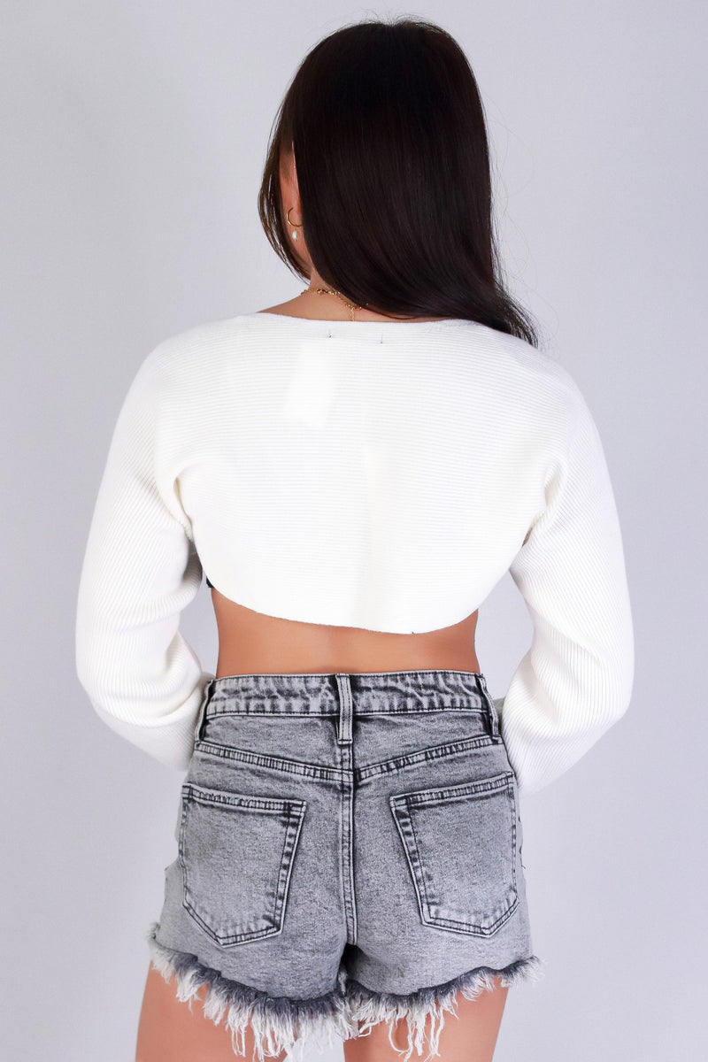 Jeans Warehouse Hawaii - SOLID LONG SLV CARDIGANS - ADD IT TO THE LIST BOLERO SWEATER | By PAPERMOON/ B_ENVIED