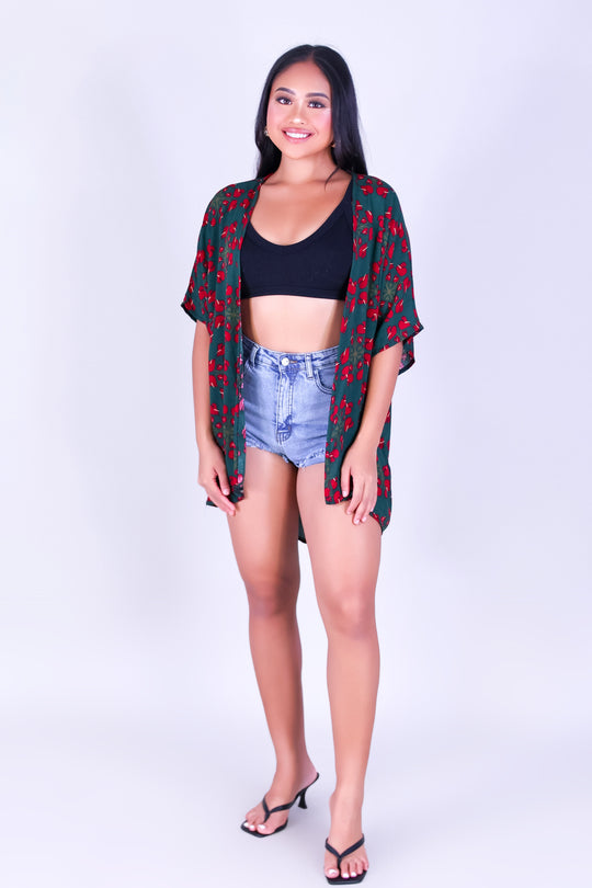 ANTHURIUM QUILT CARDIGAN