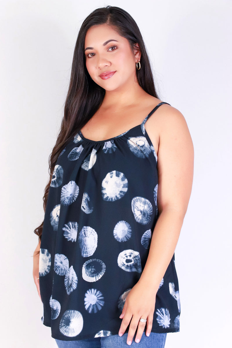 Jeans Warehouse Hawaii - PLUS S/L PRINT WOVEN TOPS - OPIHI SLEEVELESS TOP | By LUZ