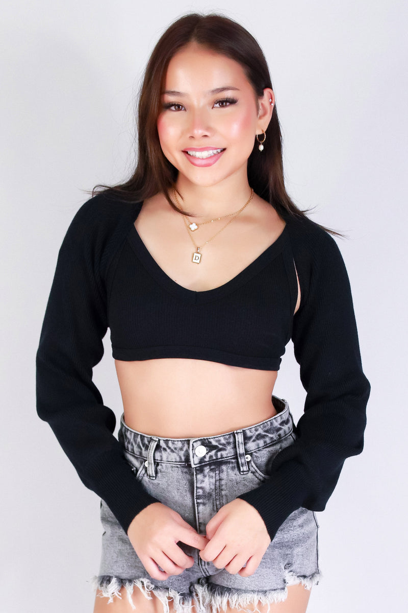 Jeans Warehouse Hawaii - SOLID LONG SLV CARDIGANS - ADD IT TO THE LIST BOLERO SWEATER | By PAPERMOON/ B_ENVIED