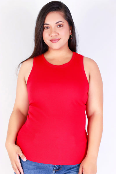 Jeans Warehouse Hawaii - PLUS BASIC RIB TANKS - ONE MORE CHANCE TOP | By CRESCITA APPAREL/SHINE I