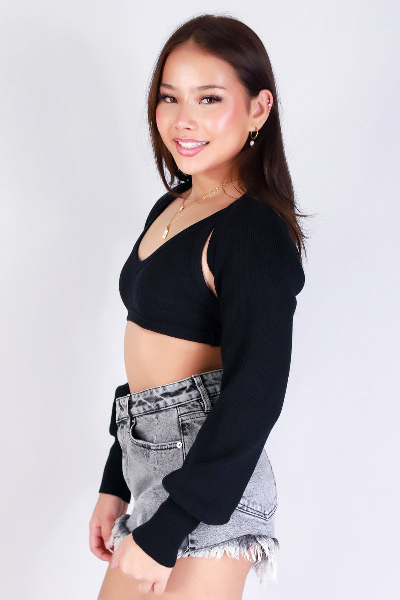 Jeans Warehouse Hawaii - SOLID LONG SLV CARDIGANS - ADD IT TO THE LIST BOLERO SWEATER | By PAPERMOON/ B_ENVIED