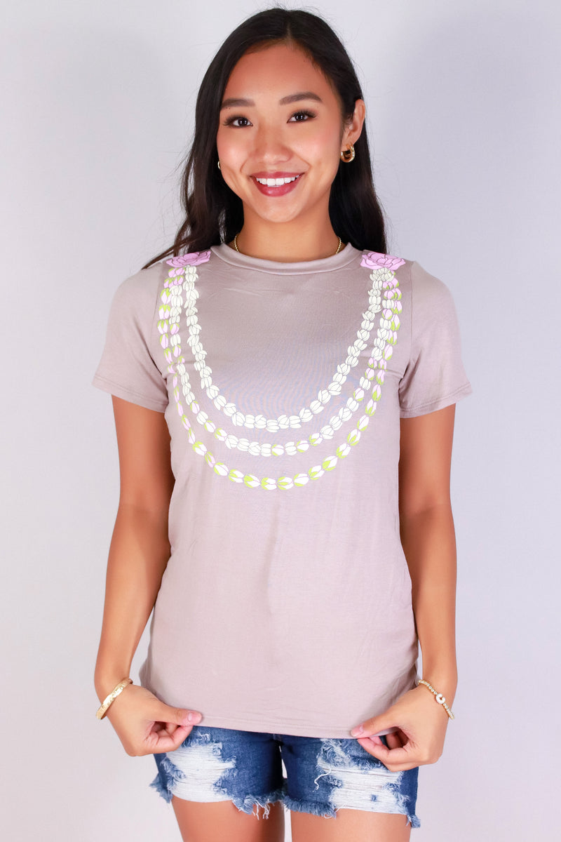 Jeans Warehouse Hawaii - S/S SCREEN - LOKELANI PIKAKE LEI TEE | By LUZ