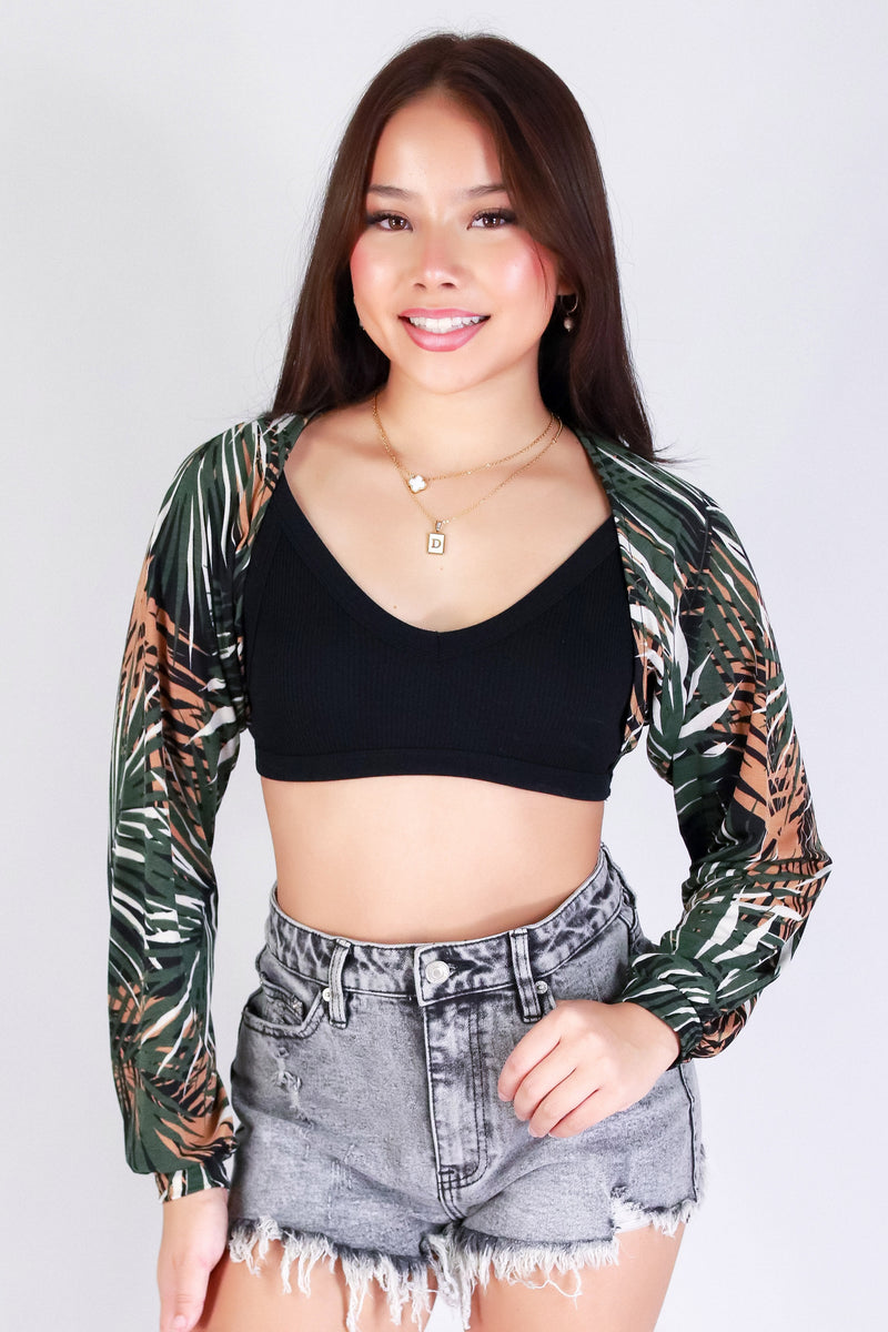 Jeans Warehouse Hawaii - LS PRINT - MINI OASIS BOLERO | By PAPERMOON/ B_ENVIED