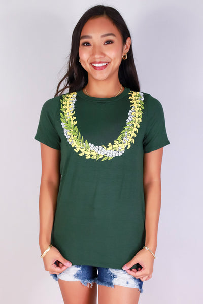 Jeans Warehouse Hawaii - S/S SCREEN - PUAKENIKENI PIKAKE LEI TEE | By LUZ