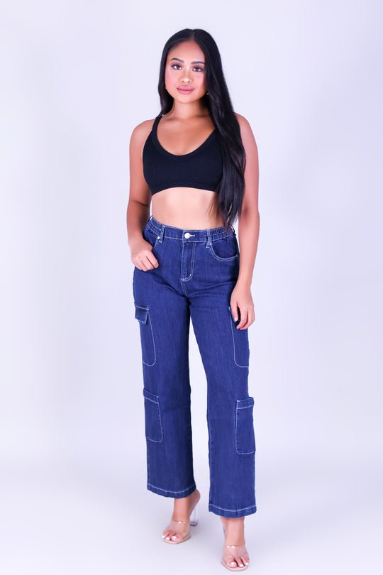 PRETTY POCKETS CARGO JEANS