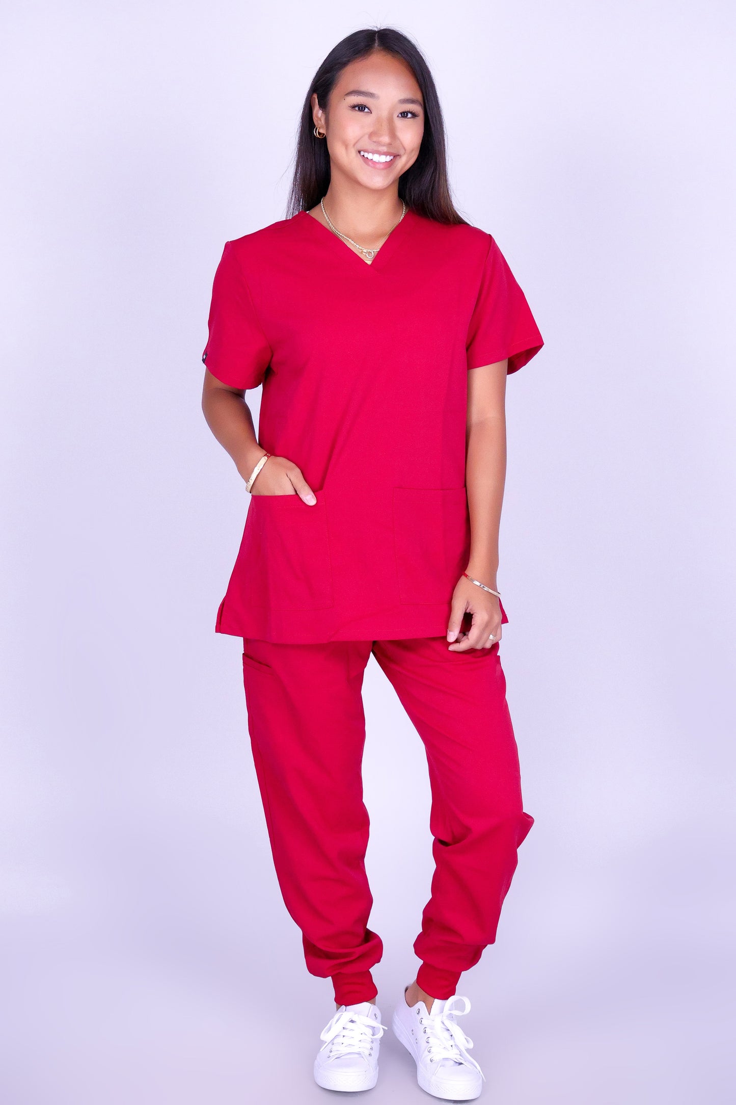 CARING HANDS SCRUB TOP