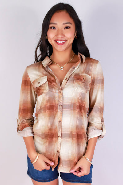 Jeans Warehouse Hawaii - LS PRINT - MAD FOR PLAID TOP | By PASSPORT/MS BUBBLES