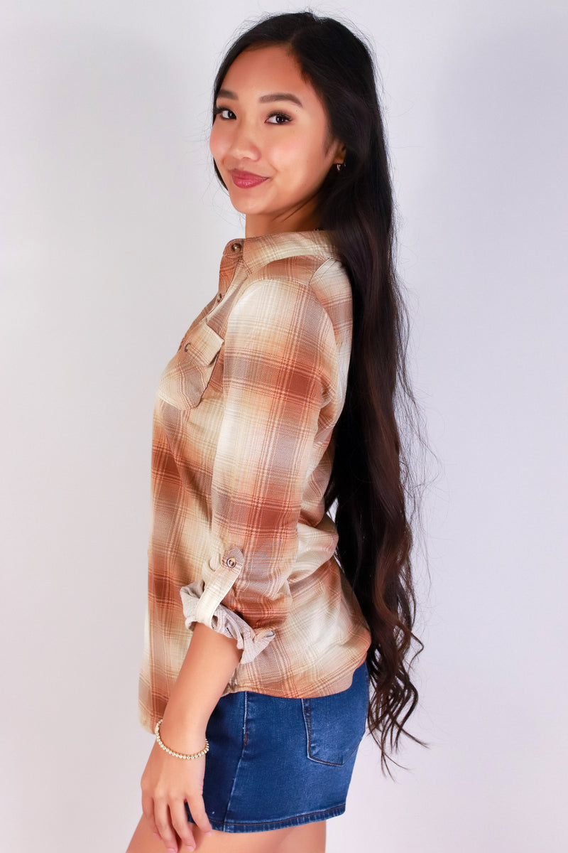 Jeans Warehouse Hawaii - LS PRINT - MAD FOR PLAID TOP | By PASSPORT/MS BUBBLES
