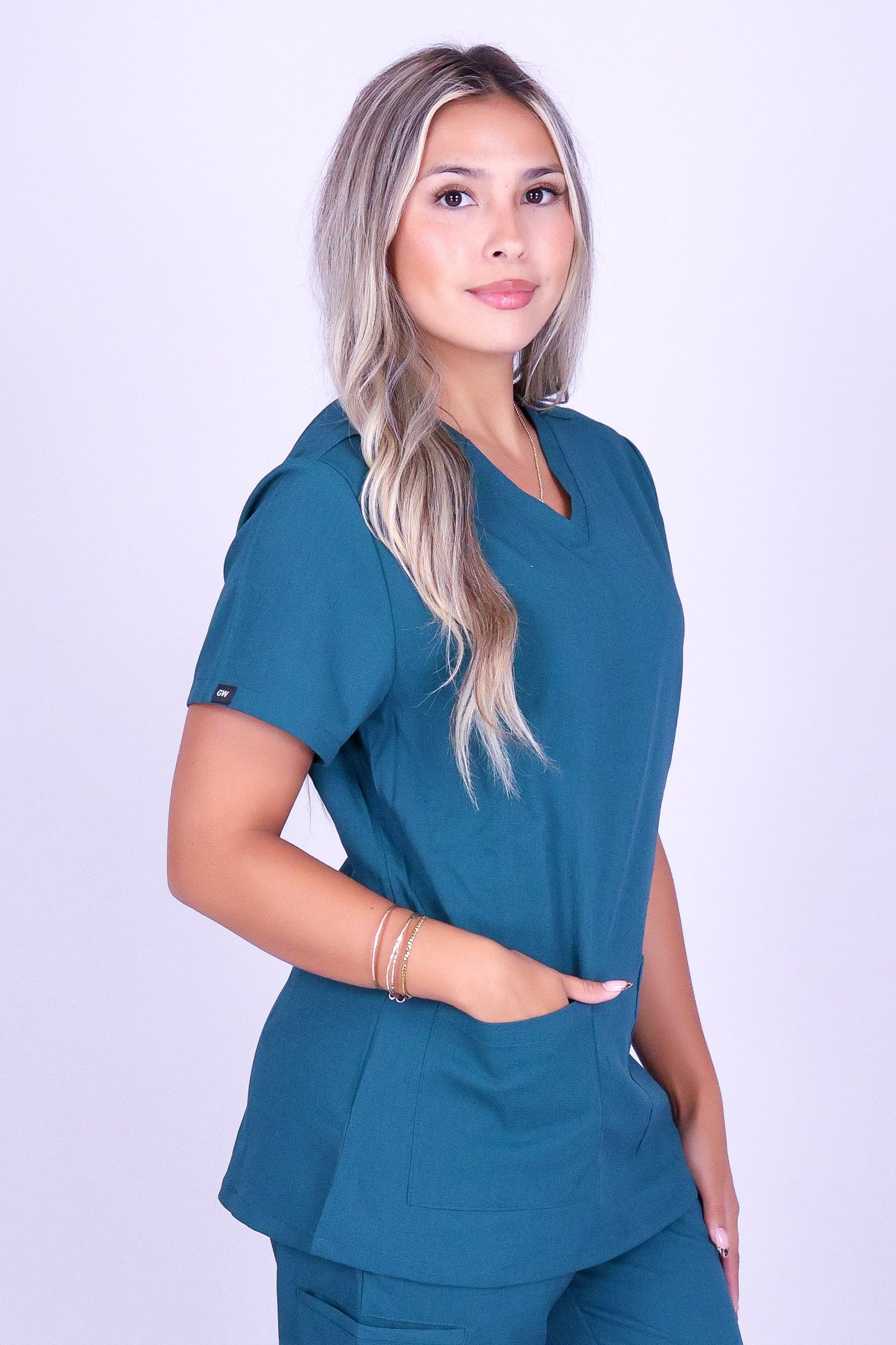 CARE AND COMFORT SCRUB TOP