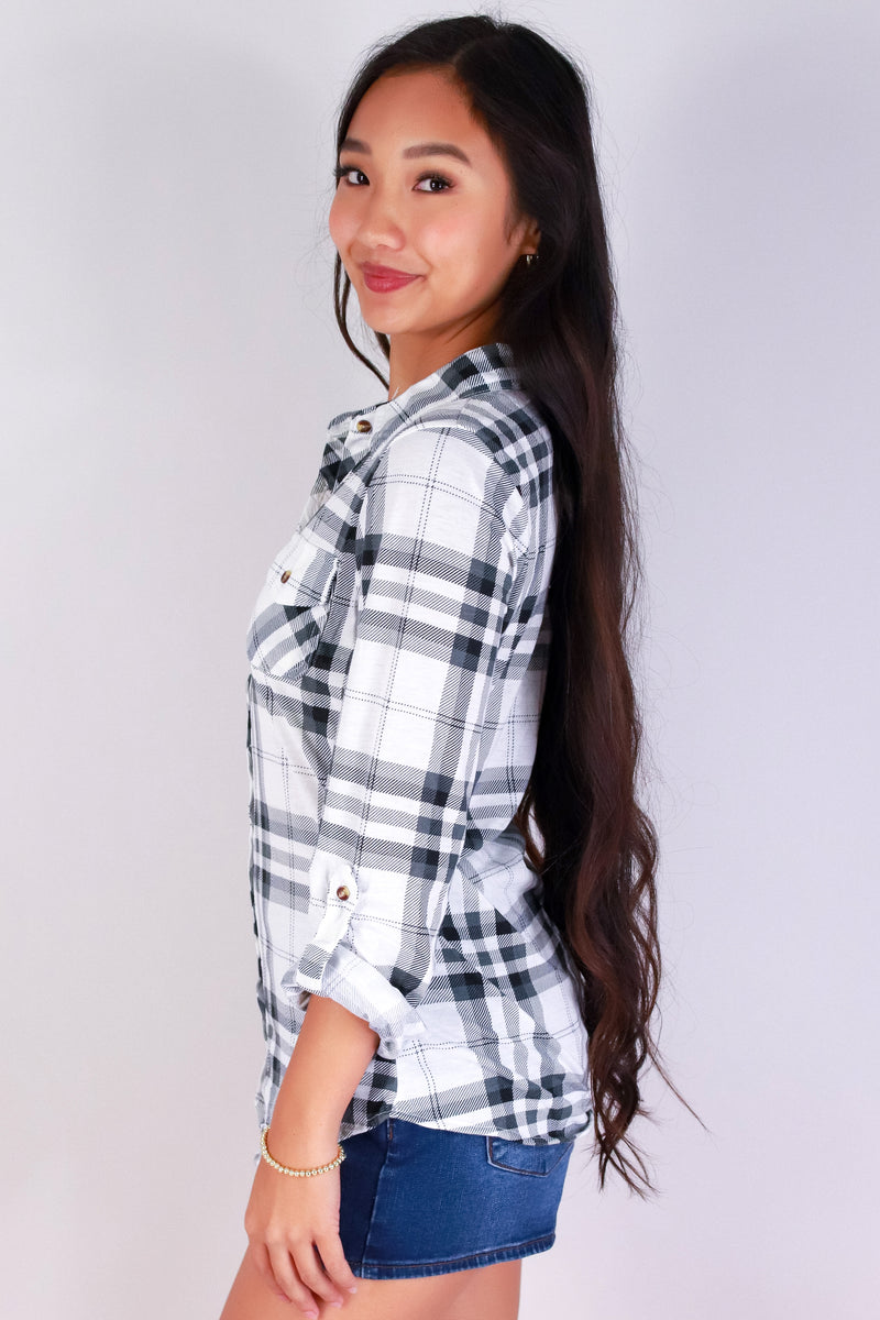 Jeans Warehouse Hawaii - LS PRINT - MAD FOR PLAID TOP | By PASSPORT/MS BUBBLES