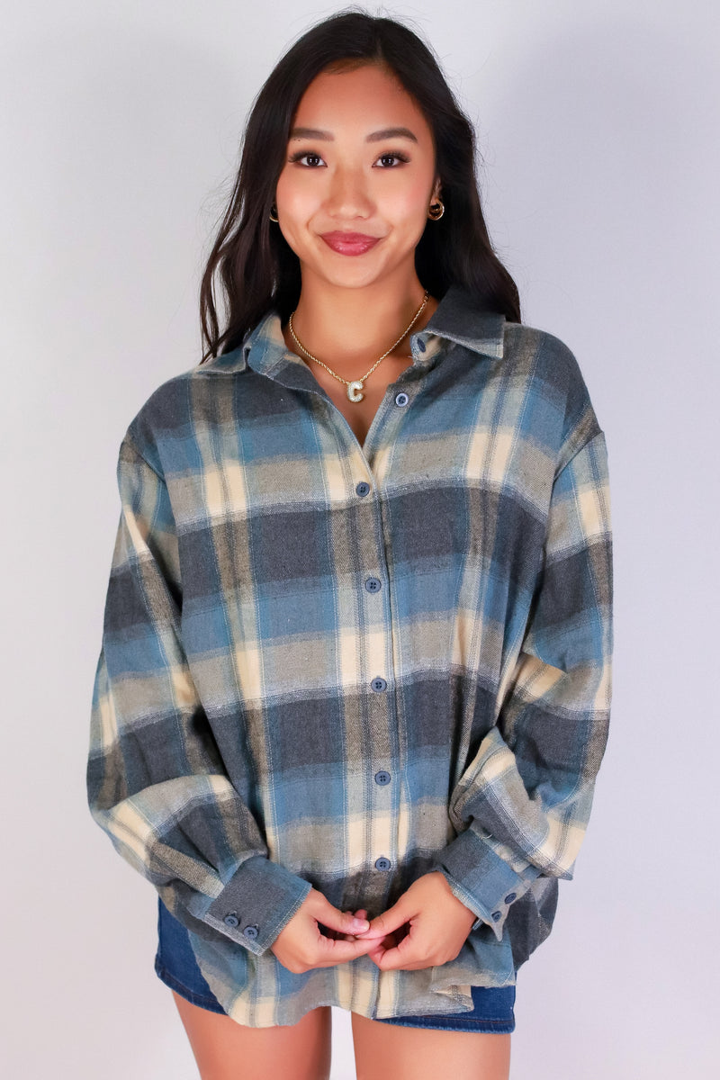 Jeans Warehouse Hawaii - L/S PRINT WOVEN CASUAL TOPS - STARSTRUCK FLANNEL TOP | By PASSPORT/MS BUBBLES