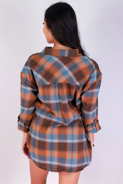 Jeans Warehouse Hawaii - L/S PRINT WOVEN CASUAL TOPS - CABIN MOOD PLAID TOP | By PASSPORT/MS BUBBLES