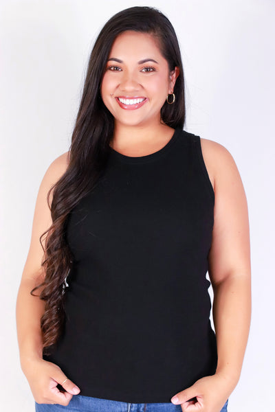 Jeans Warehouse Hawaii - PLUS BASIC RIB TANKS - ONE MORE CHANCE TOP | By CRESCITA APPAREL/SHINE I
