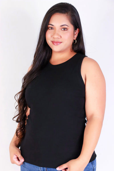 Jeans Warehouse Hawaii - PLUS BASIC RIB TANKS - ONE MORE CHANCE TOP | By CRESCITA APPAREL/SHINE I