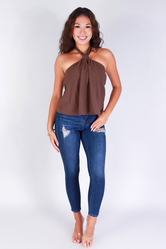 FOR THE DRAMA HALTER TOP