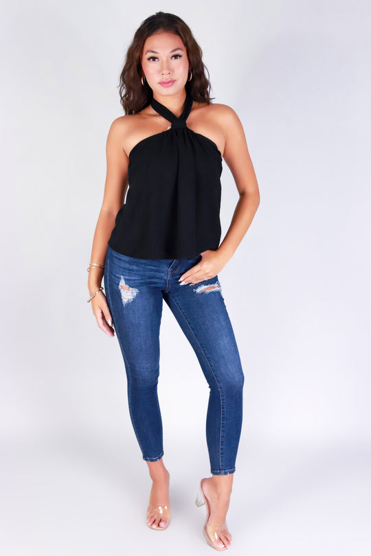 FOR THE DRAMA HALTER TOP