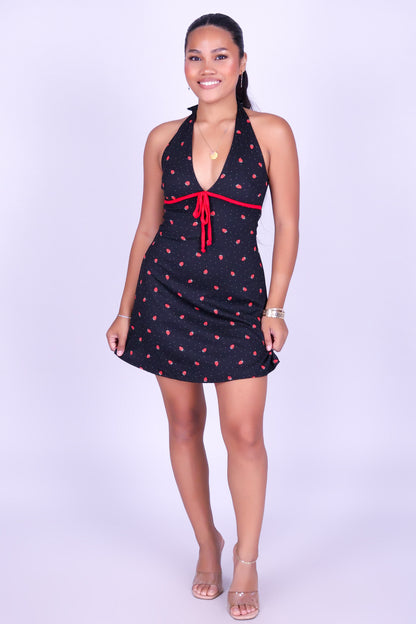 SUGAR BERRY HALTER DRESS