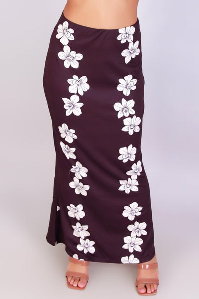 Jeans Warehouse Hawaii - KNIT LONG SKIRT - ORCHID MIDI SKIRT | By LUZ