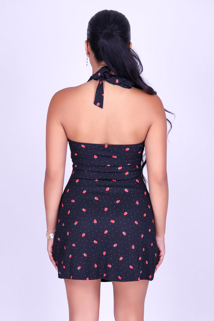 SUGAR BERRY HALTER DRESS