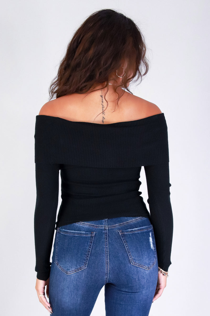 Jeans Warehouse Hawaii - SOLID LONG SLV TOPS - COZY BUT CUTE OFF SHOULDER TOP | By STYLE MELODY