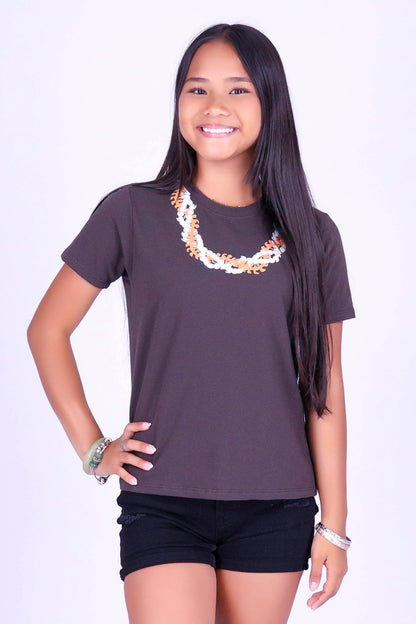 PUAKENIKENI PIKAKE OVERSIZED LEI TEE | KIDS SIZE 4-14