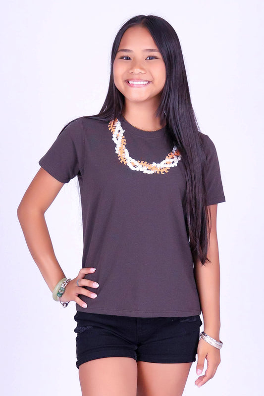 PUAKENIKENI PIKAKE OVERSIZED LEI TEE | KIDS SIZE 4-14