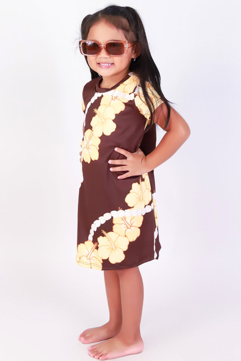Jeans Warehouse Hawaii - DRESSES 2T-4T - HIBISCUS PIKAKE TRAPEZE DRESS | KIDS SIZE 2T-4T | By LUZ