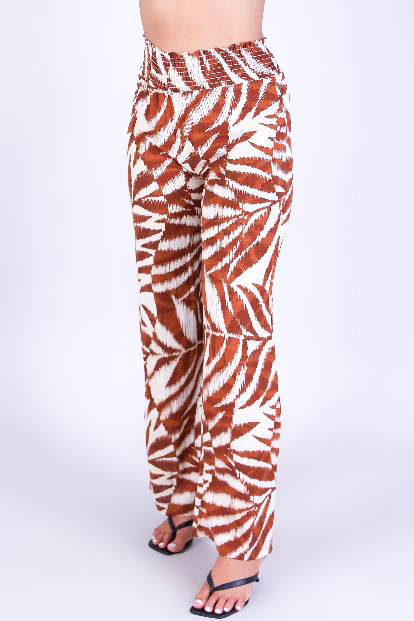 WATERCOLOR PARADISE SMOCKED WAIST PANTS