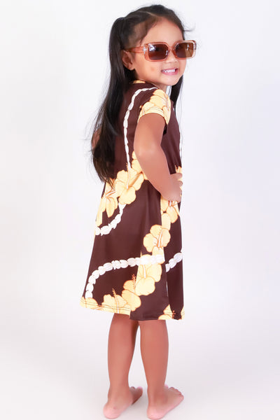 Jeans Warehouse Hawaii - DRESSES 2T-4T - HIBISCUS PIKAKE TRAPEZE DRESS | KIDS SIZE 2T-4T | By LUZ