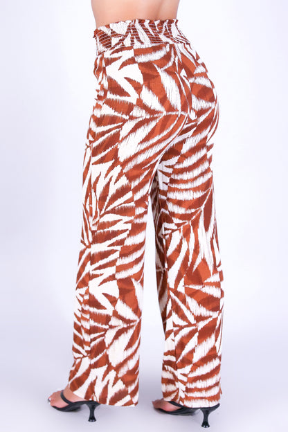 WATERCOLOR PARADISE SMOCKED WAIST PANTS