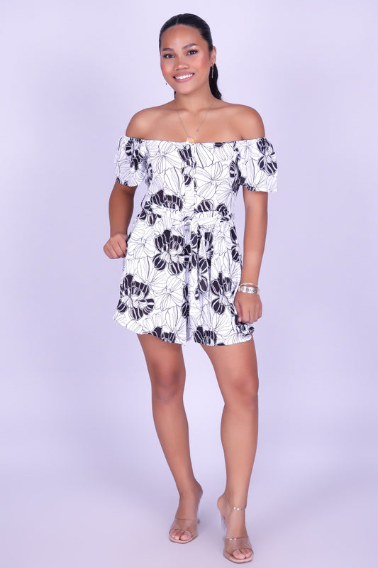 FIELDS OF WONDER OFF SHOULDER ROMPER