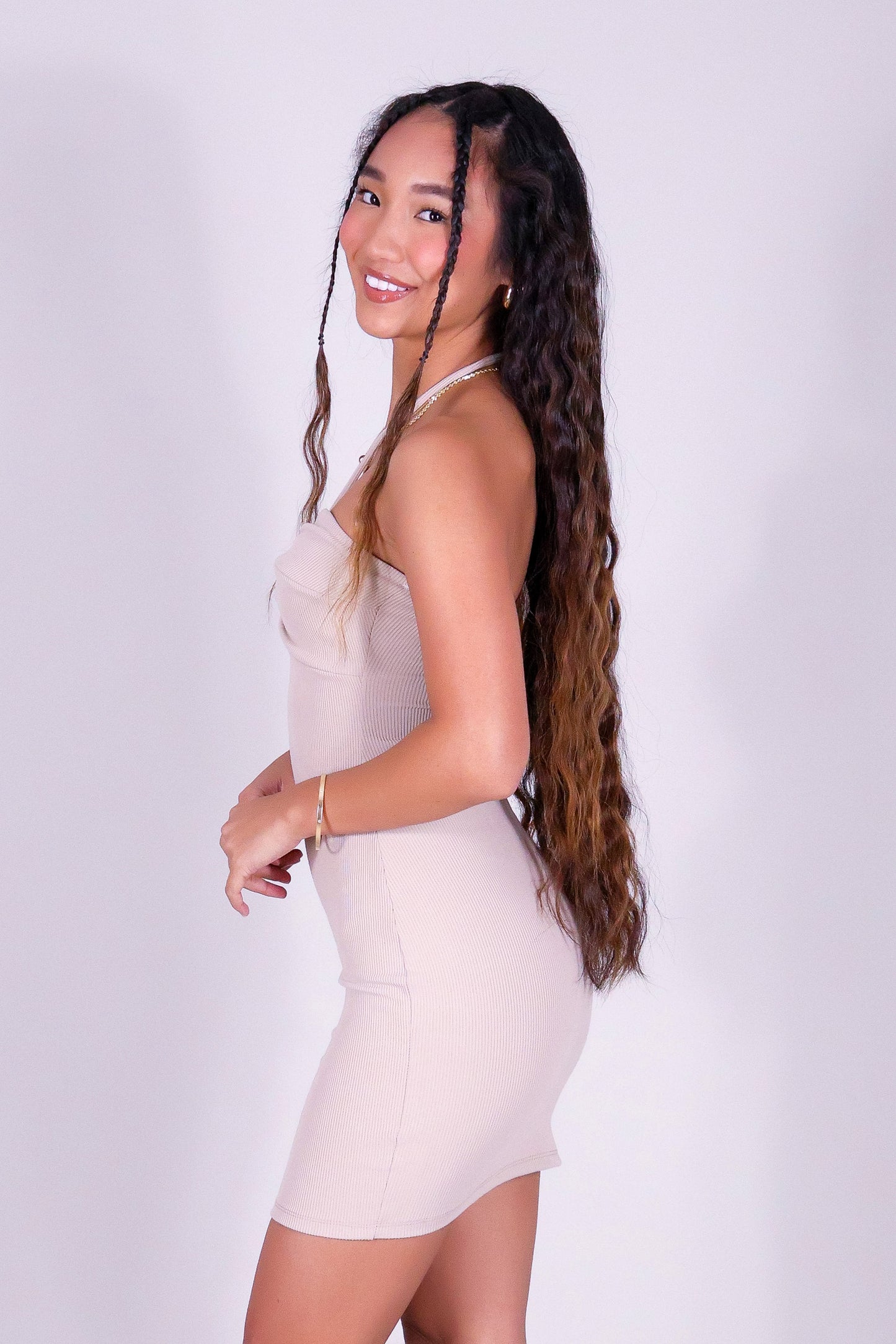 EASY FALL MINI HALTER DRESS
