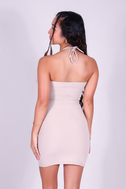 EASY FALL MINI HALTER DRESS