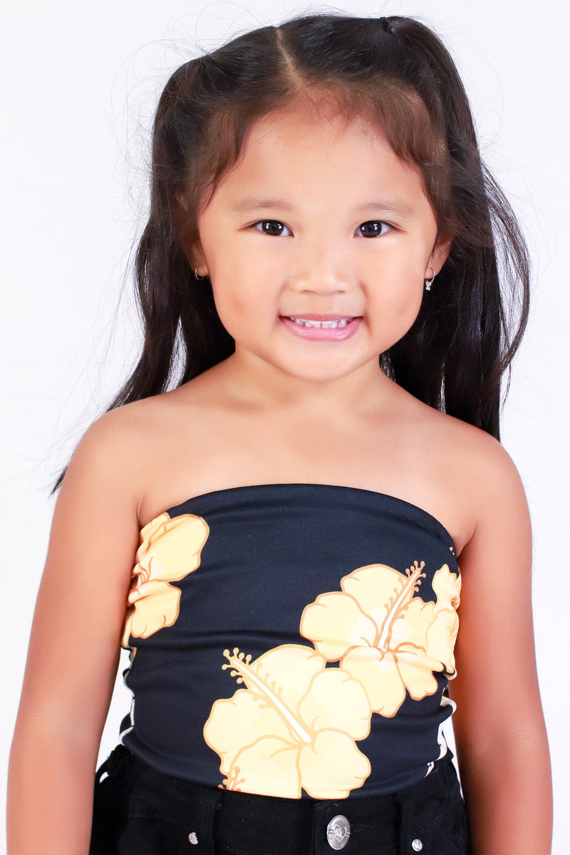 Jeans Warehouse Hawaii - S/L PRINT TOPS 2T-4T - HIBISCUS PIKAKE TUBE TOP | KIDS SIZE 2T-4T | By LUZ